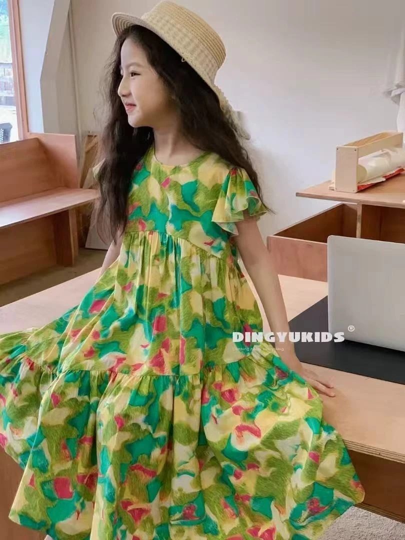 【町】女夏季碎花大摆裙田园风连衣裙裙子公主裙时尚夏装