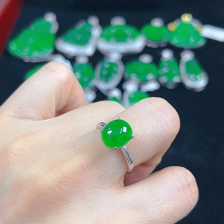 翡翠银S925镶嵌吊坠(不含链)