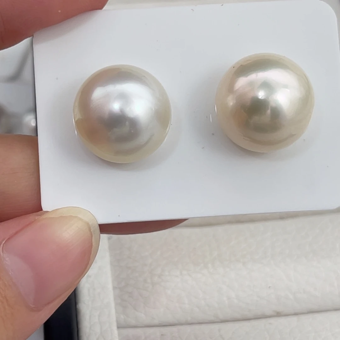 未镶嵌澳白对珠15-16m m海水珍珠