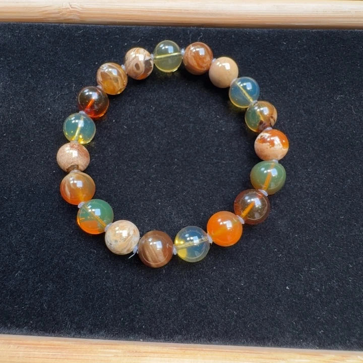 琥珀未镶嵌裸石多宝手串