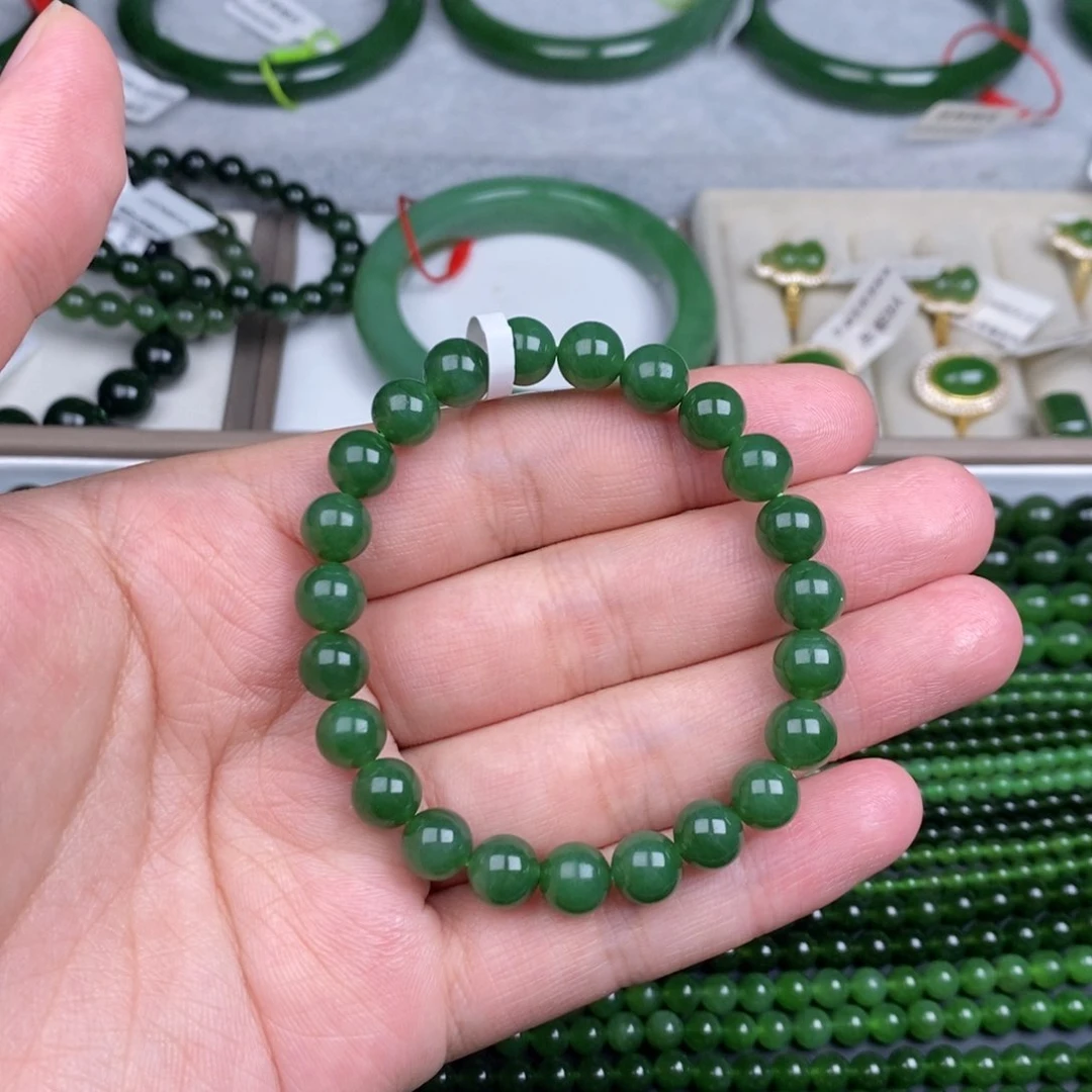 手串未镶嵌和田玉（碧玉）卡8