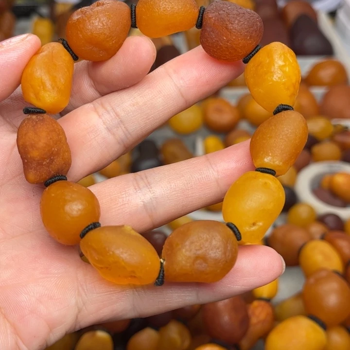 裸石琥珀未镶嵌天然蜜蜡手串