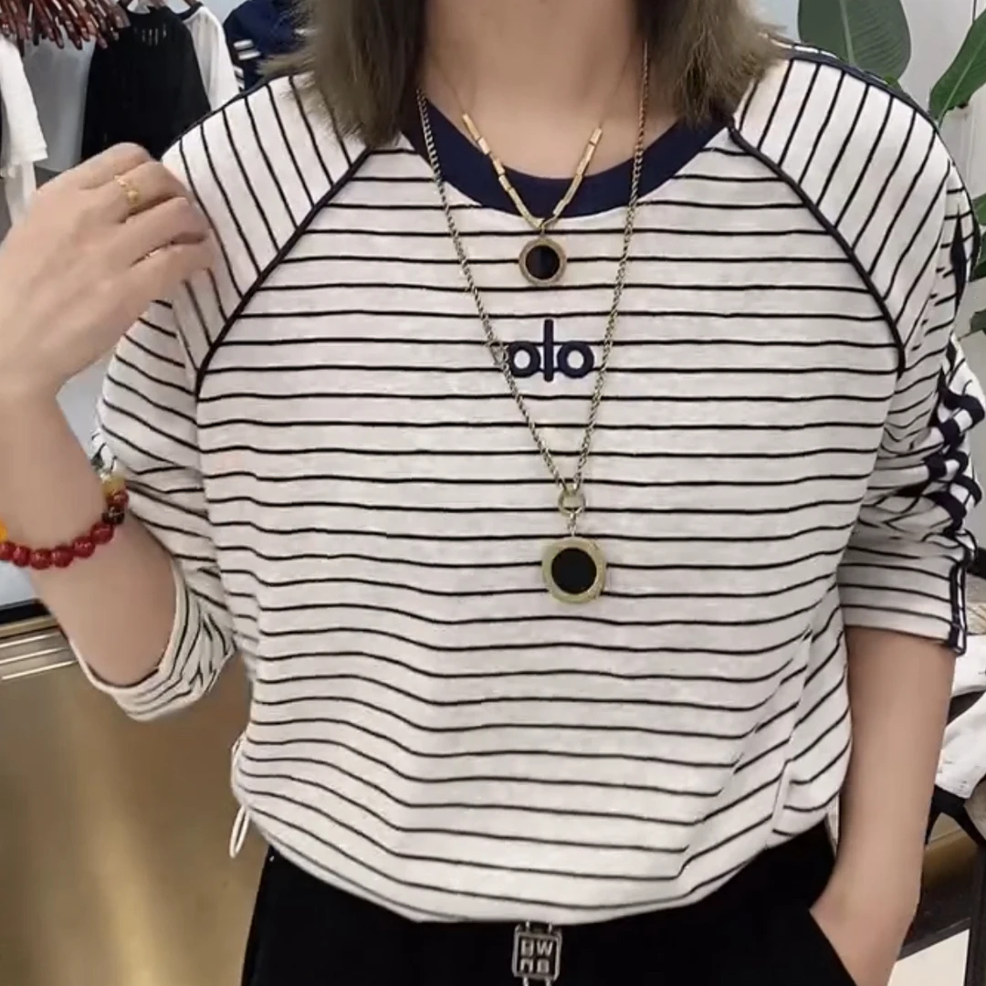 洋气百搭长袖字母打底衫T恤