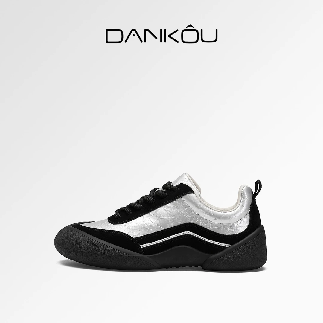 DANKOU丹寇 裂纹手抓牛皮包头防水时尚休闲女鞋