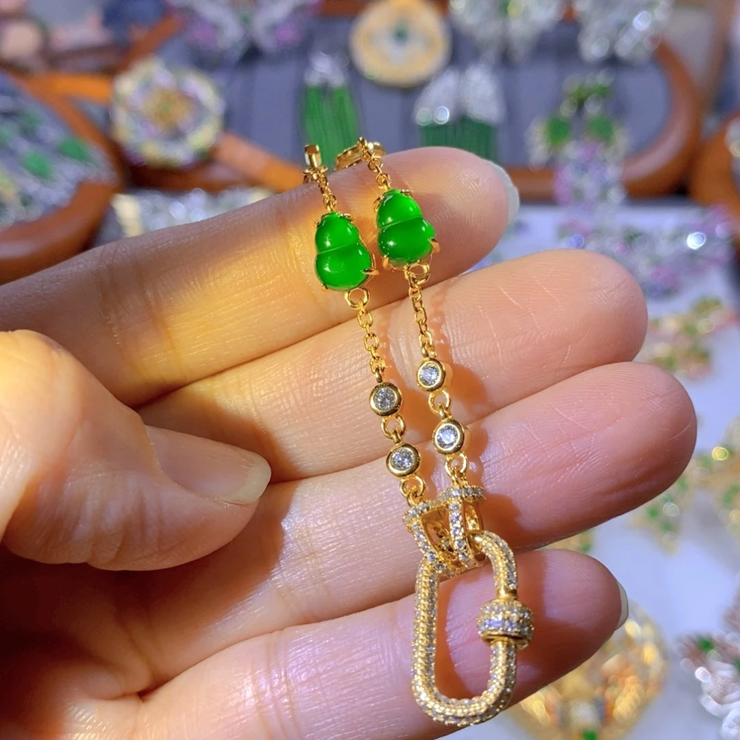 颈饰银S925镶嵌翡翠