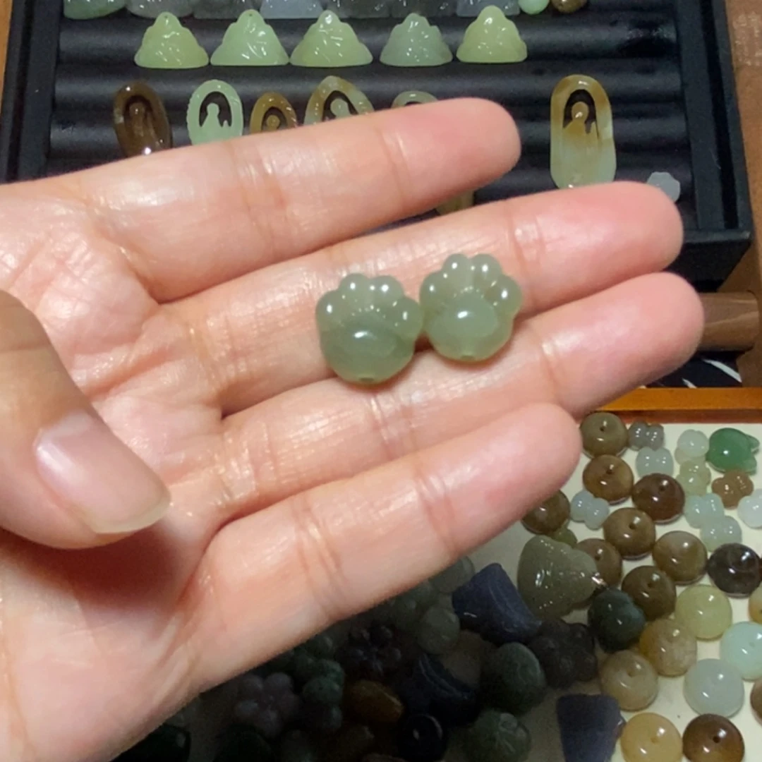 和田玉未镶嵌手链瑕疵品棉水草水线