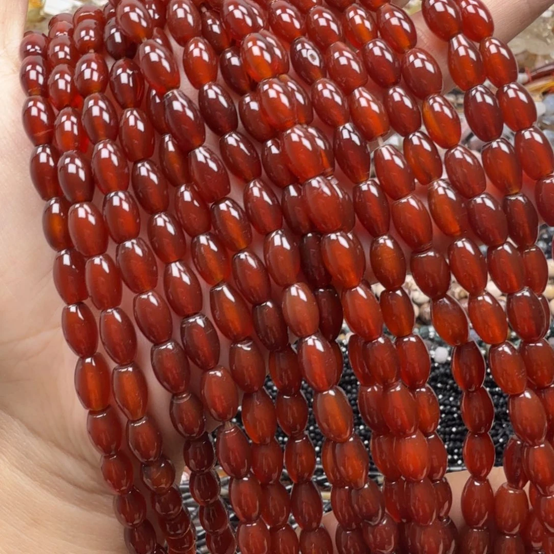 水晶珠宝半成品未镶嵌卡5×9红玛米珠
