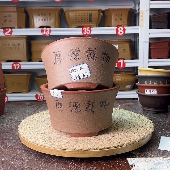 紫砂花盆蛇年大吉