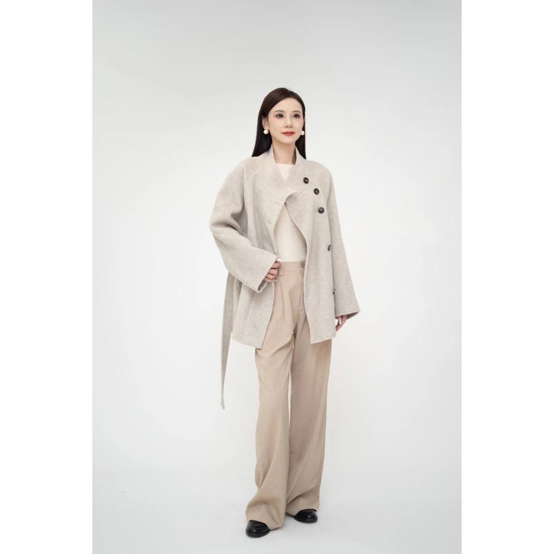 玥宸2025秋冬上新 {遇见} 常规袖宽松型毛呢外套羊绒大衣 8803