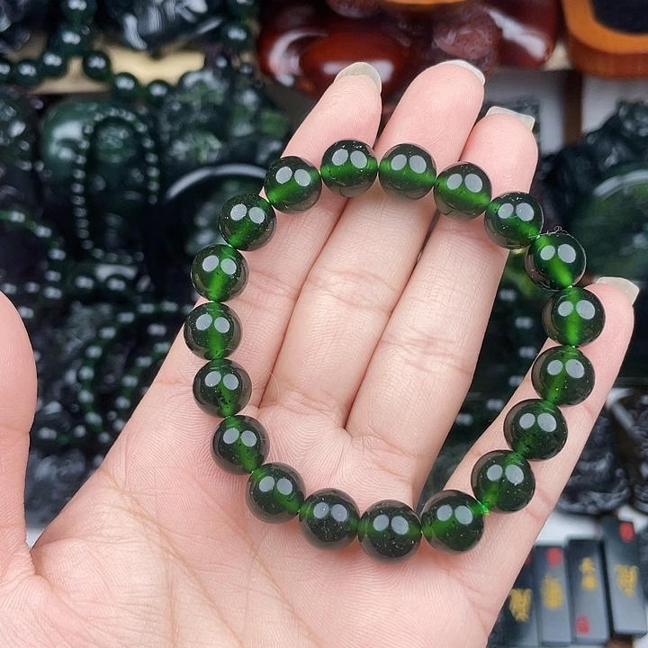 未镶嵌蛇纹石玉手串泰山玉10手串精品