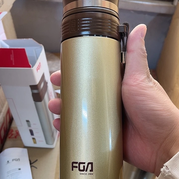 玻璃茶隔款富光保温杯香槟金