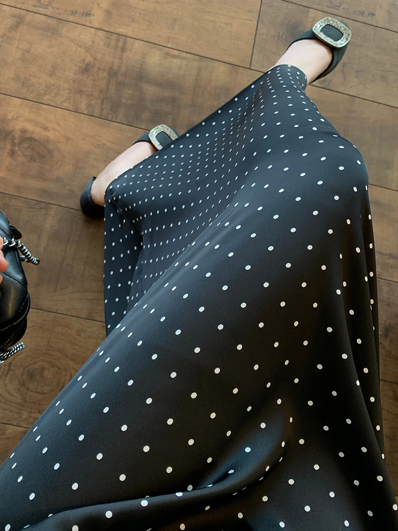 2025夏装新款胖mm大码女气质休闲波点半身裙a字显瘦中长裙21611