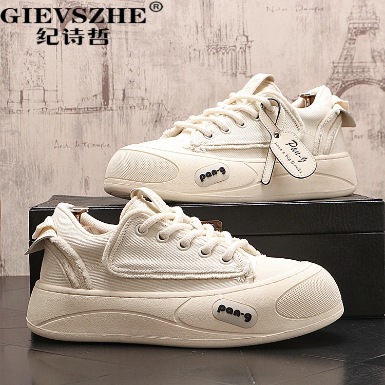 纪诗哲男鞋潮流小众设计板鞋时尚透气帆布鞋轻奢透气帆布男乐福鞋