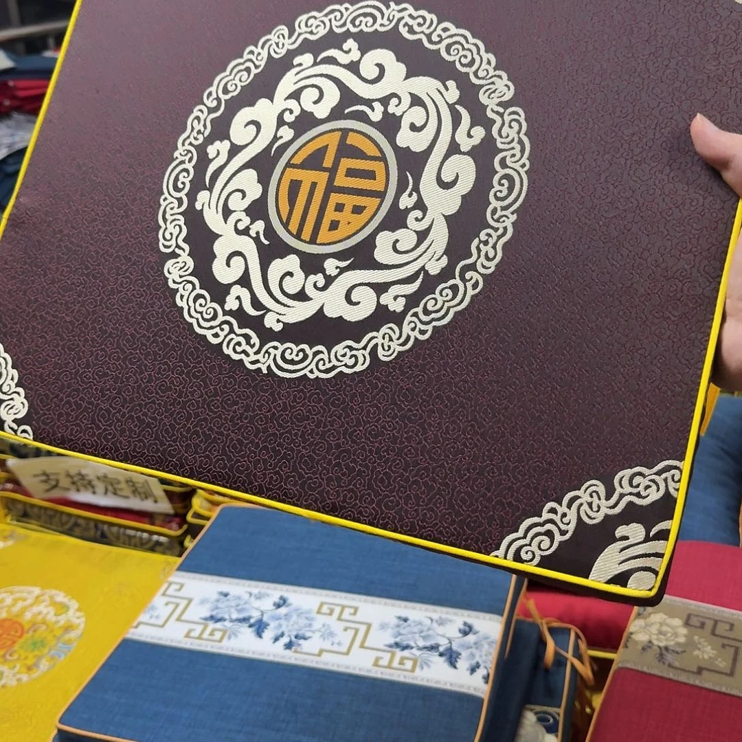 棉麻缎面5cm福源咖色