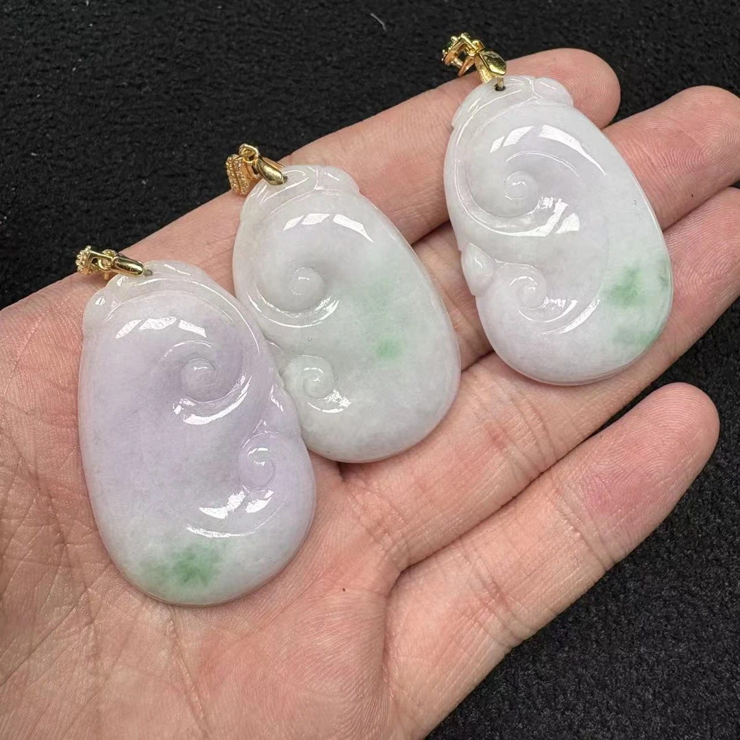 天然a货翡翠如意吊坠多样性发一件f037