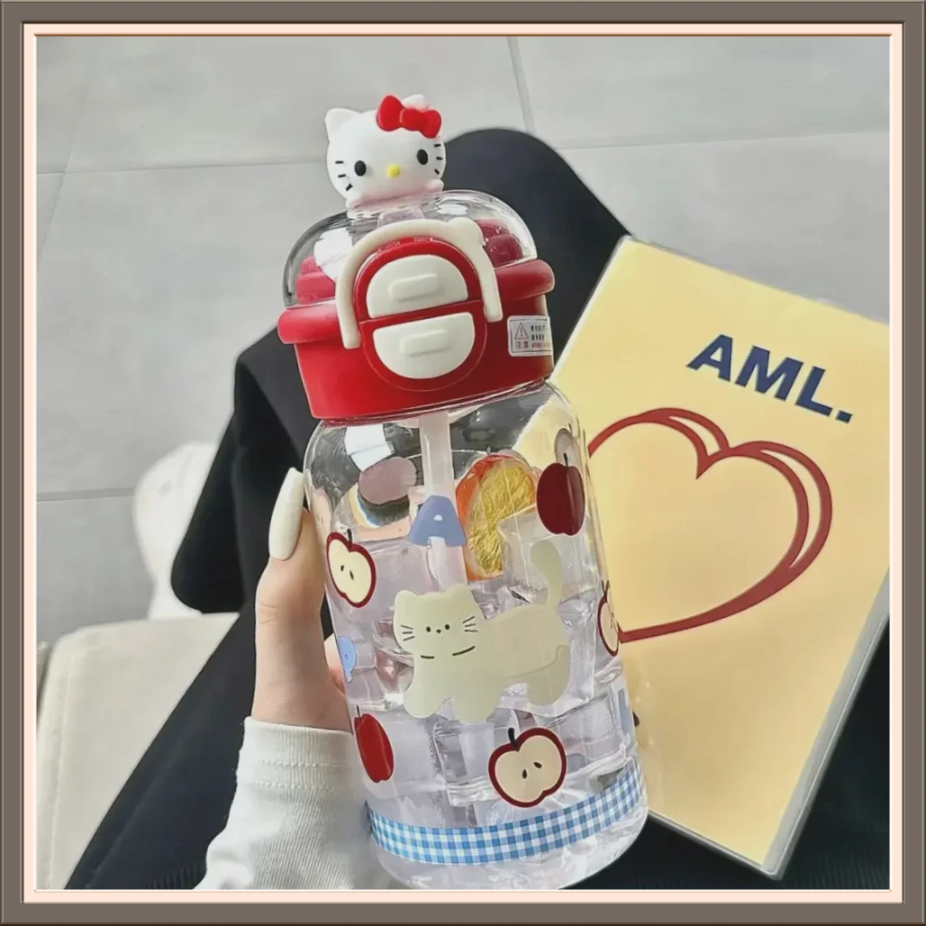 可爱塑料水杯女生高颜值SB67大容量吸管杯子双饮学生便携儿【湖湖】