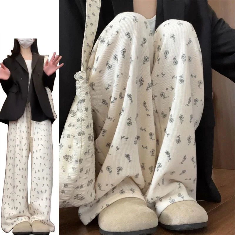 夏季新款可爱碎花阔腿裤女宽松休闲显瘦遮肉小个子适用大码胖MM