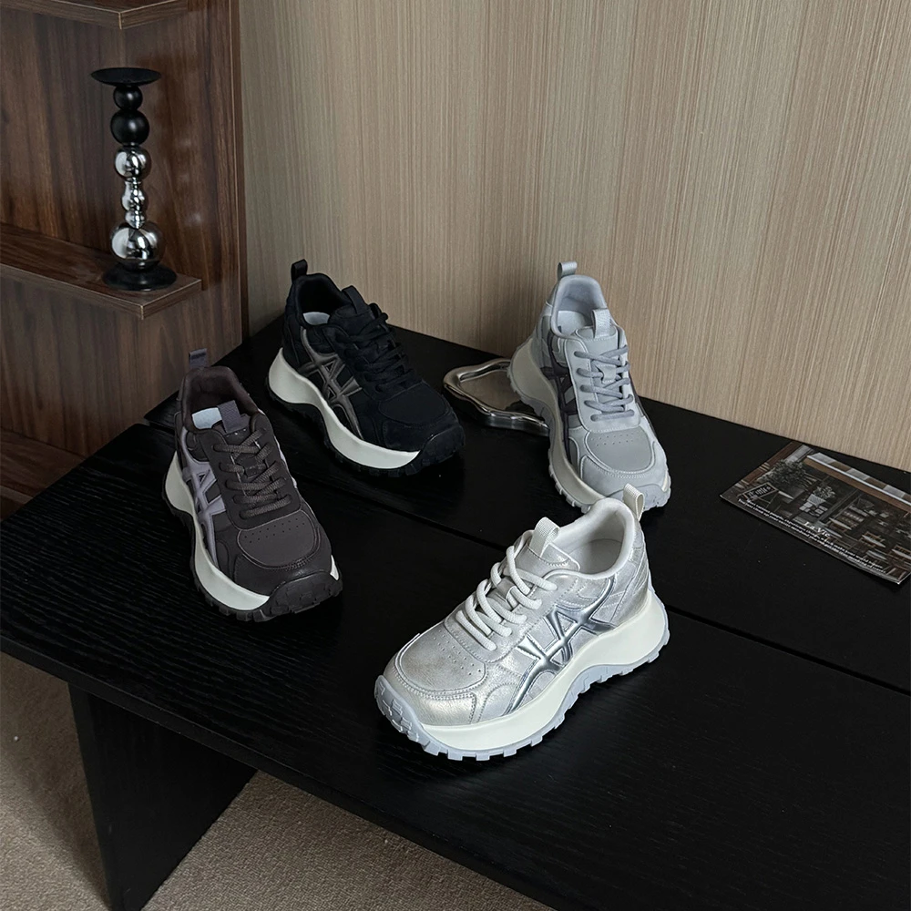 【范小洛】上新+7.5cm小个子厚底阿甘鞋女款百搭休闲运动休闲鞋秋