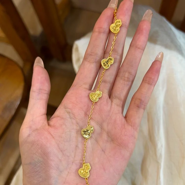 铜合金手链 梅姐饰品b134 金色碎冰冰葫芦手链女款轻奢小众精致