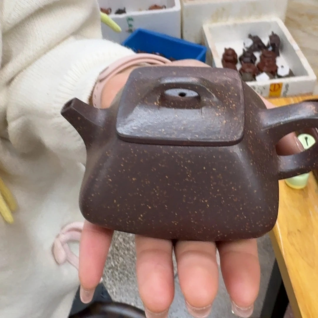 紫砂茶壶紫砂壶四方平盖石瓢200cc