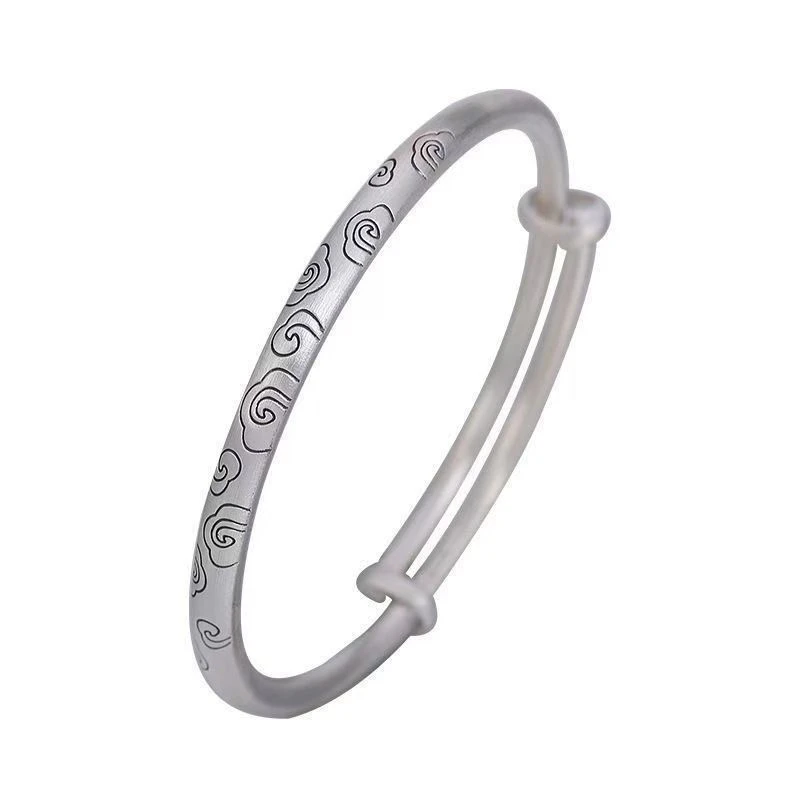 足银手镯 SZ111—祥云推拉手环 银色饰品 无礼盒