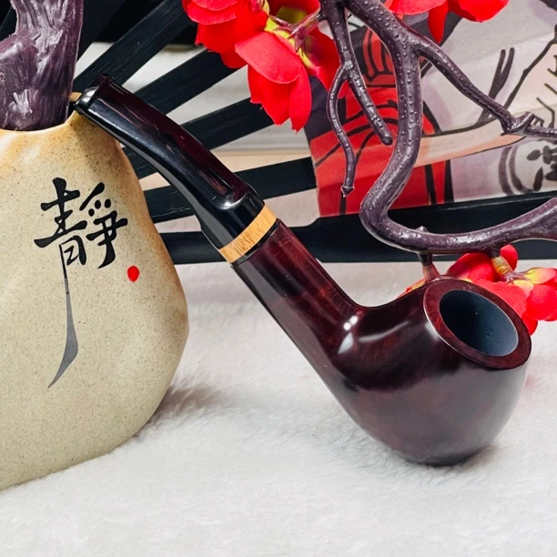 8688光面酒红色中号外交官3毫米烟具