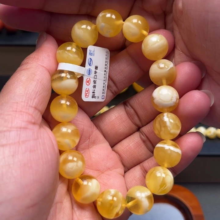 未镶嵌琥珀珠宝奇石M46号12+金瓷白妖花