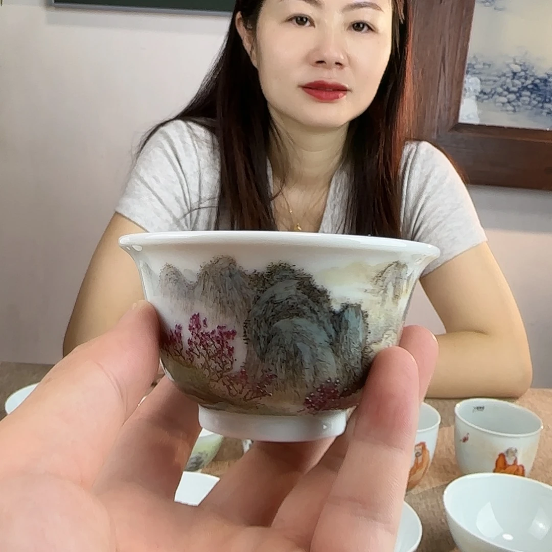 瓷片手绘精品主人杯