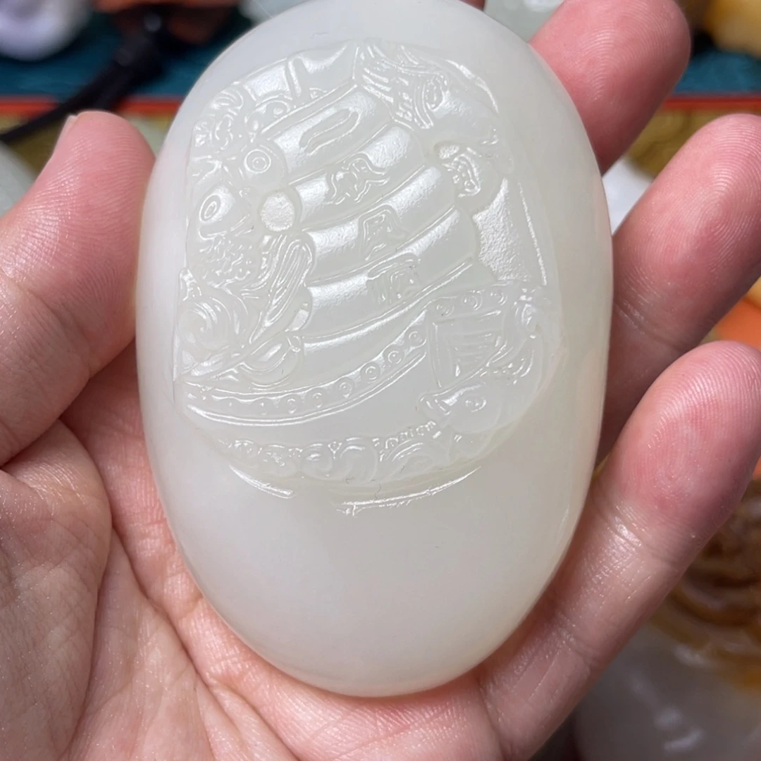 石材天然方解石手把件不退换