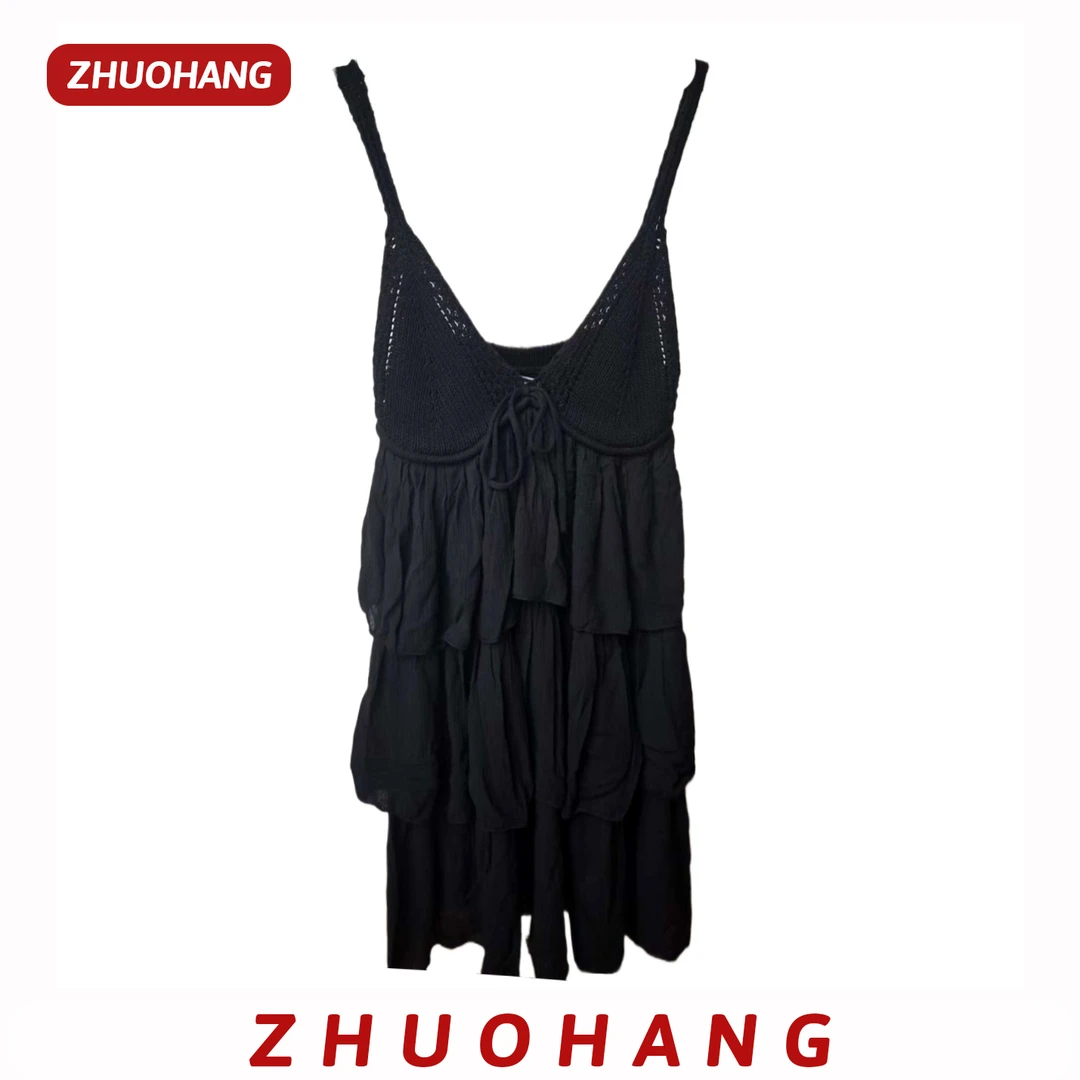 ZHUOHANG—针织吊带连衣裙宽松提花小香风气质时尚休闲秋季圆领