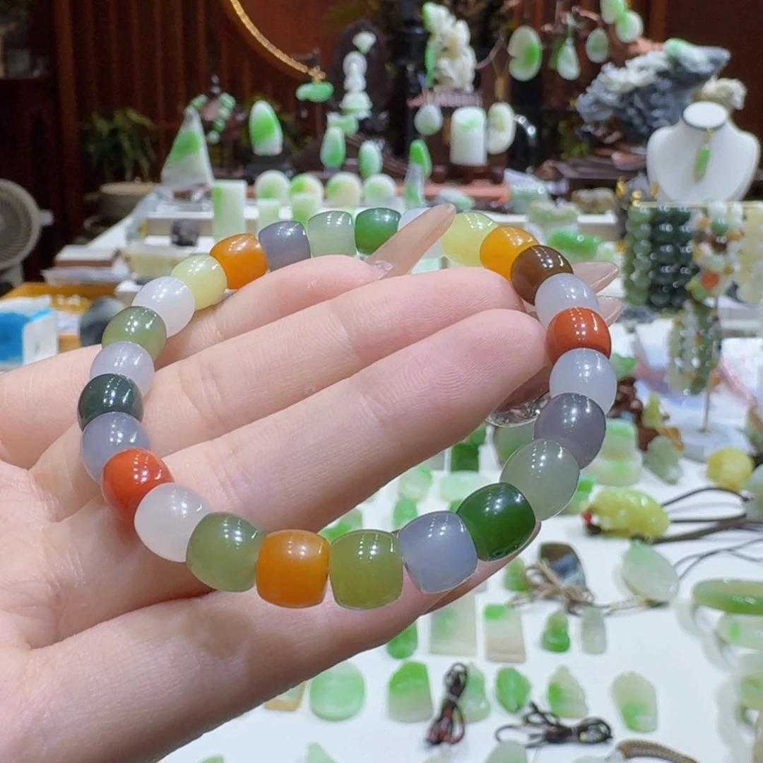 手串未镶嵌和田玉多宝卡8