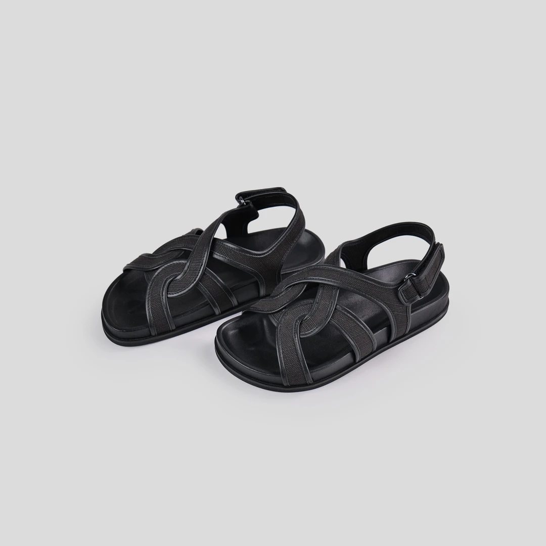 Bonavien 博娜薇2025新款纳帕羊皮手工编织交叉凉鞋罗马鞋C6SD011