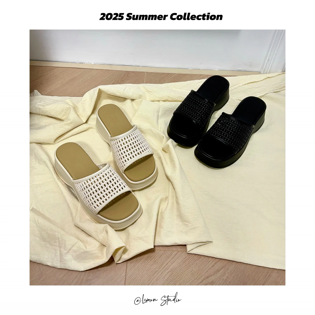 假日松弛｜超软编织款厚底拖鞋2025夏季新款拖软舒适松弛百搭