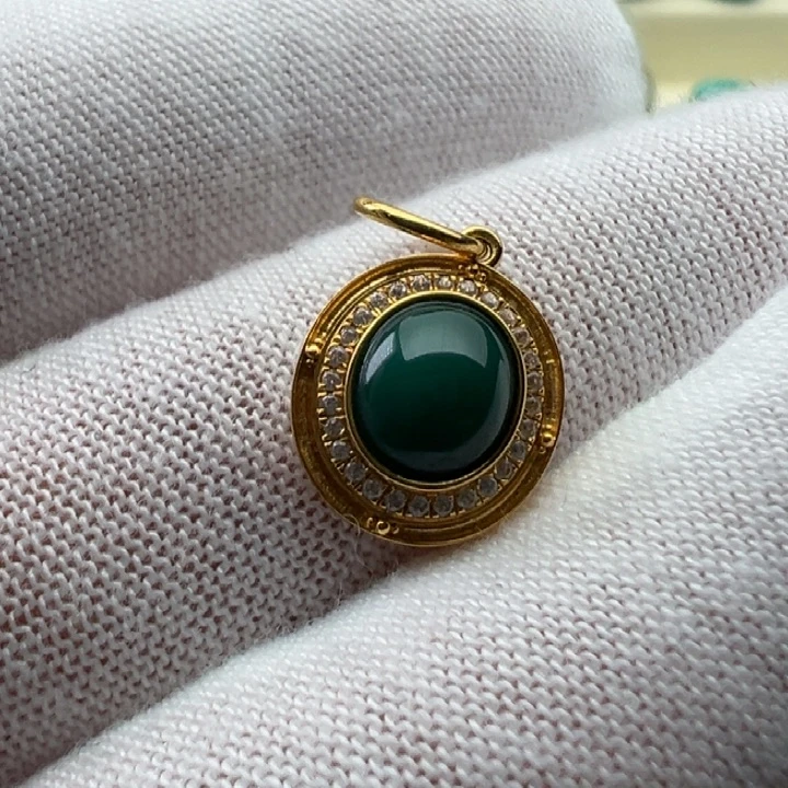 绿松石18K金镶嵌珠宝半成品