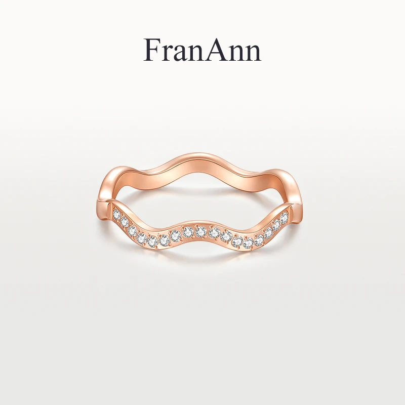 合金戒指 【涟漪戒指】碎钻排钻时尚个性小众通勤简约18K玫瑰金百搭