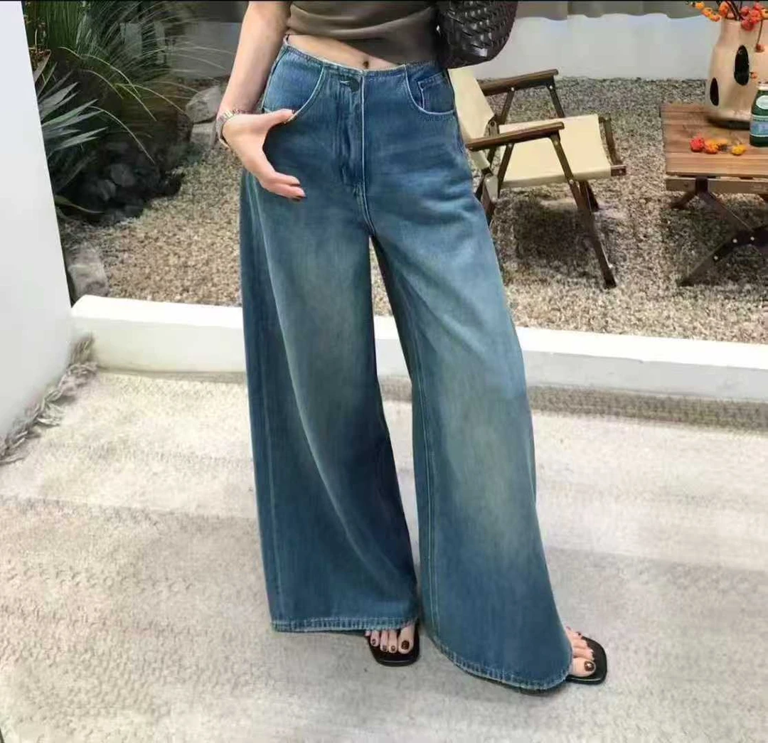 【花花定制】直筒裤牛仔裤臀大女生适合的裤子裤子蓝色休闲阔腿裤
