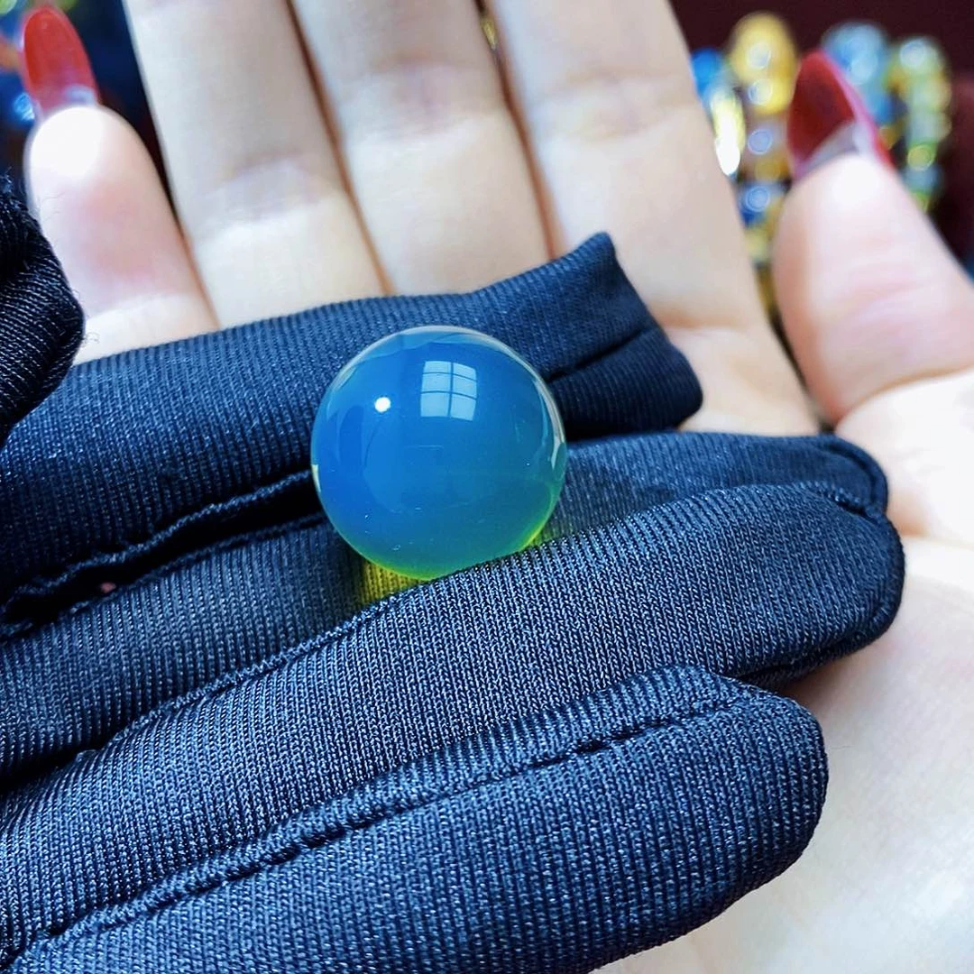 蓝珀珠宝奇石未镶嵌E****D蓝珀异色珀19mm单珠毕业