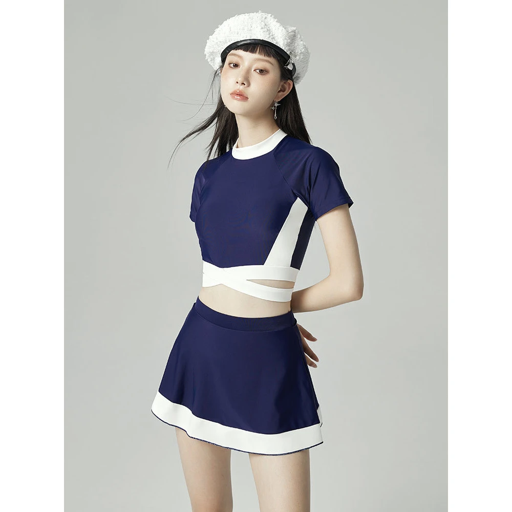 2025新款分体泳衣女运动小清新学生保守遮肚显瘦超仙ins度假泳装