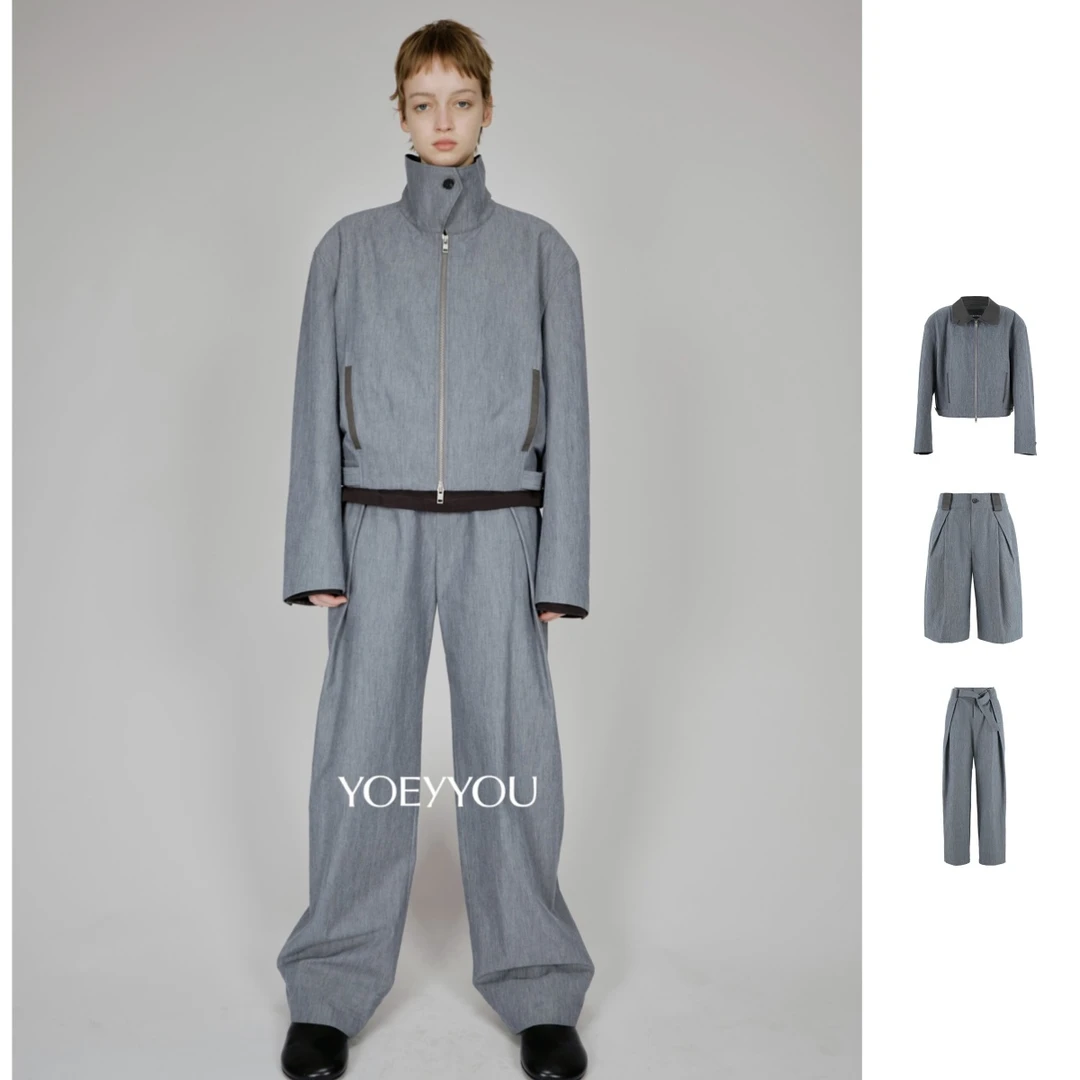 YOEYYOU  25秋季新品外套0920/褶皱短裤0190/褶皱系带长裤0749