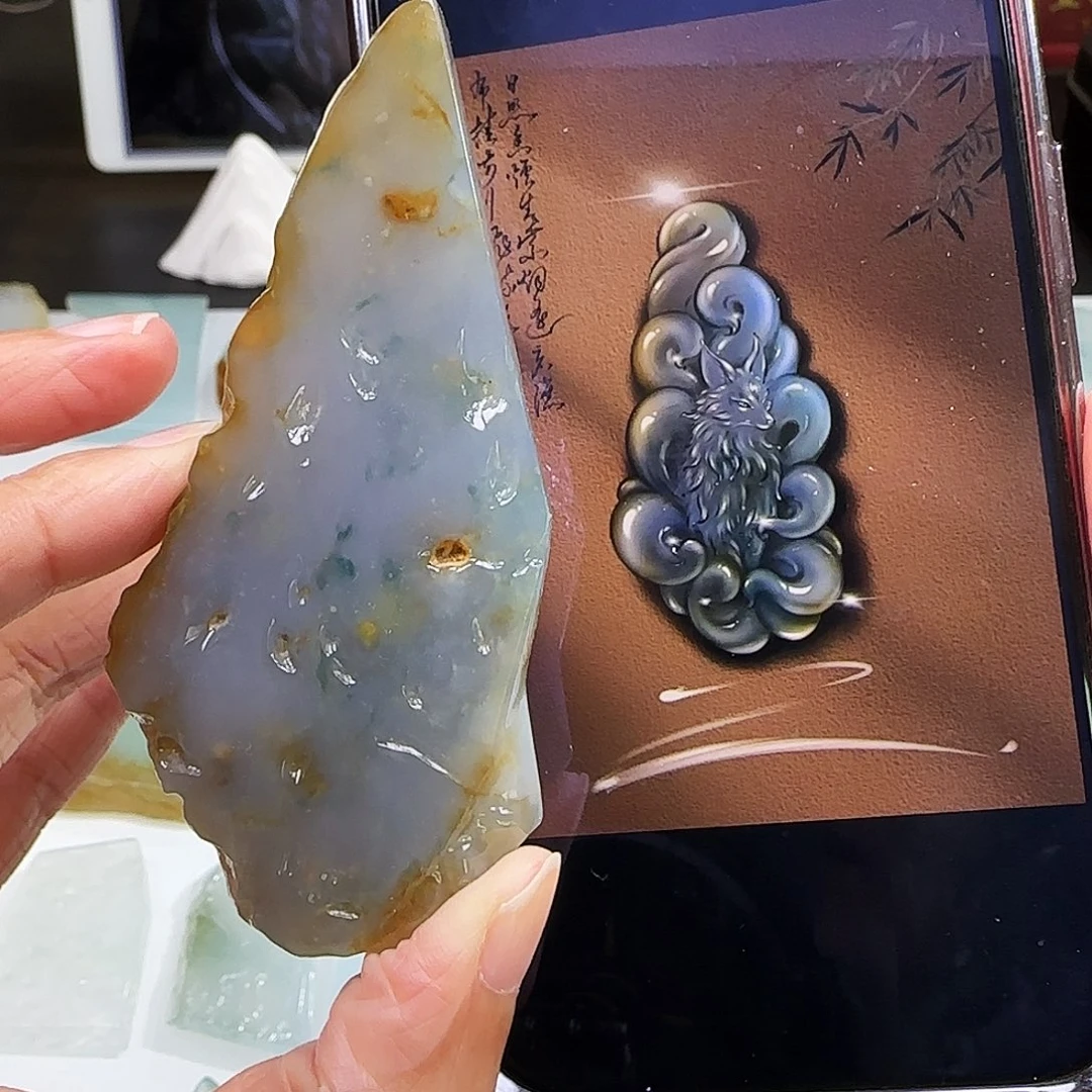 定制翡翠未镶嵌缅甸翡翠挂件