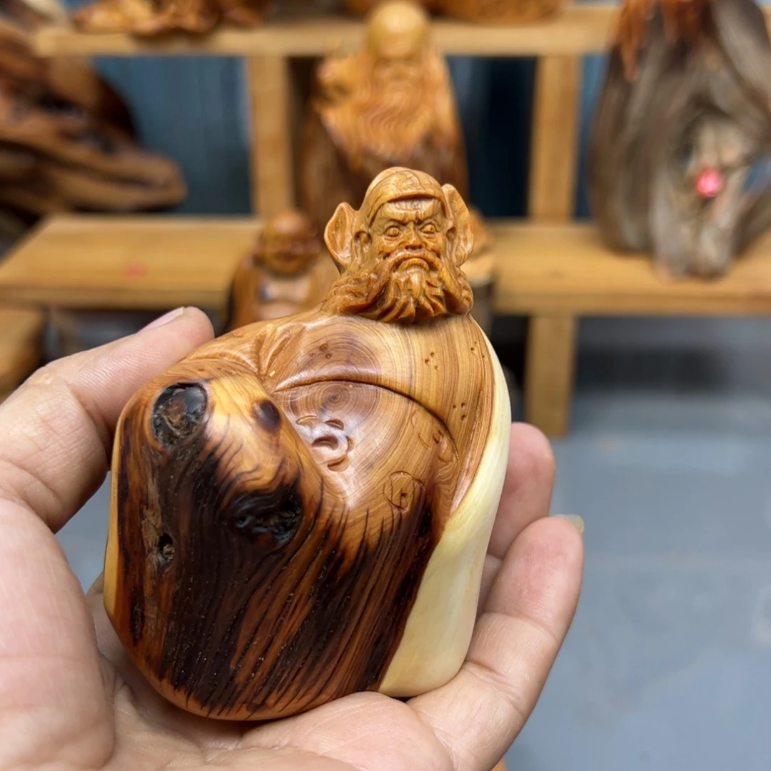 对***尘木崖柏木摆件手把件