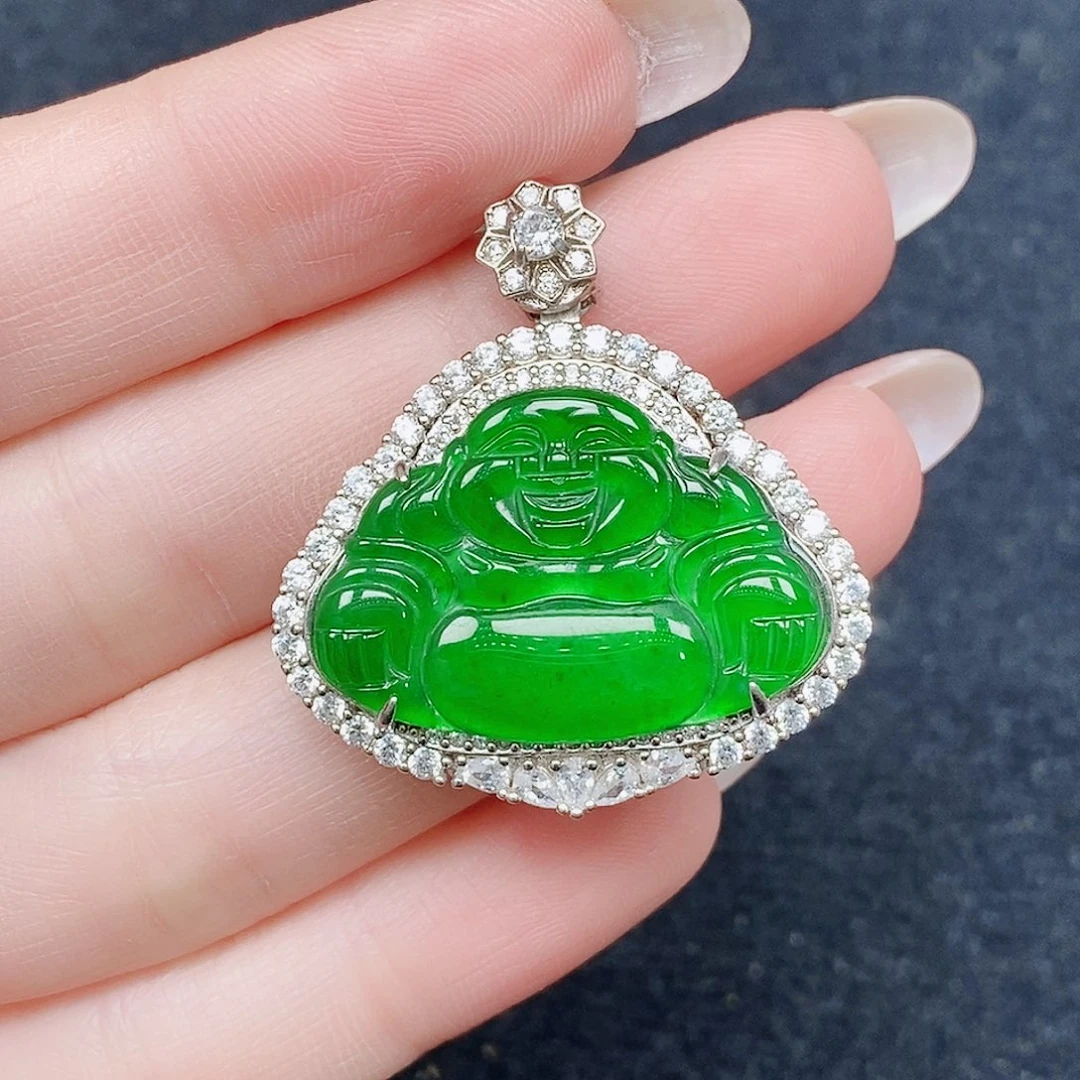 颈饰银S925镶嵌翡翠翡翠