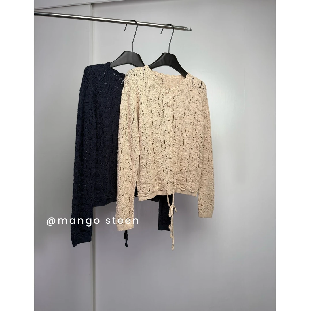 MANGO steen‘s丨进口精梳棉针织开衫I6986