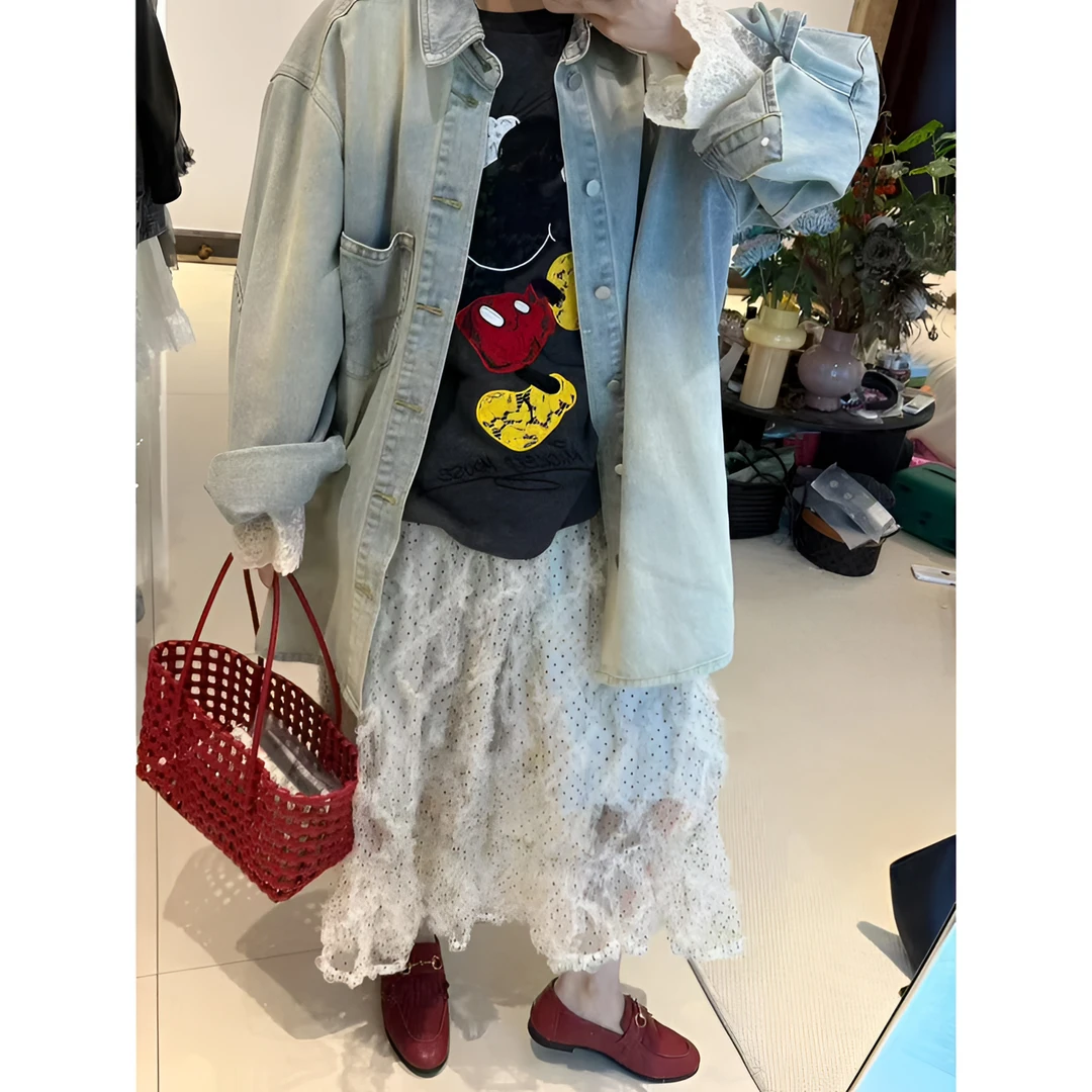 春夏新款韩系小众复古波点网纱裙#259