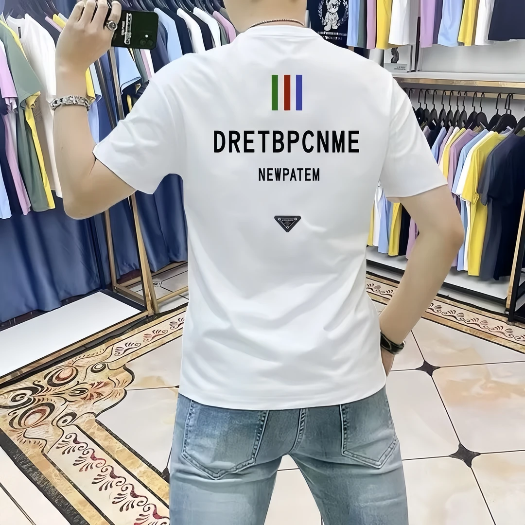 时尚男士春夏高级潮牌极简短袖青年轻奢纯棉品质T恤高档上衣