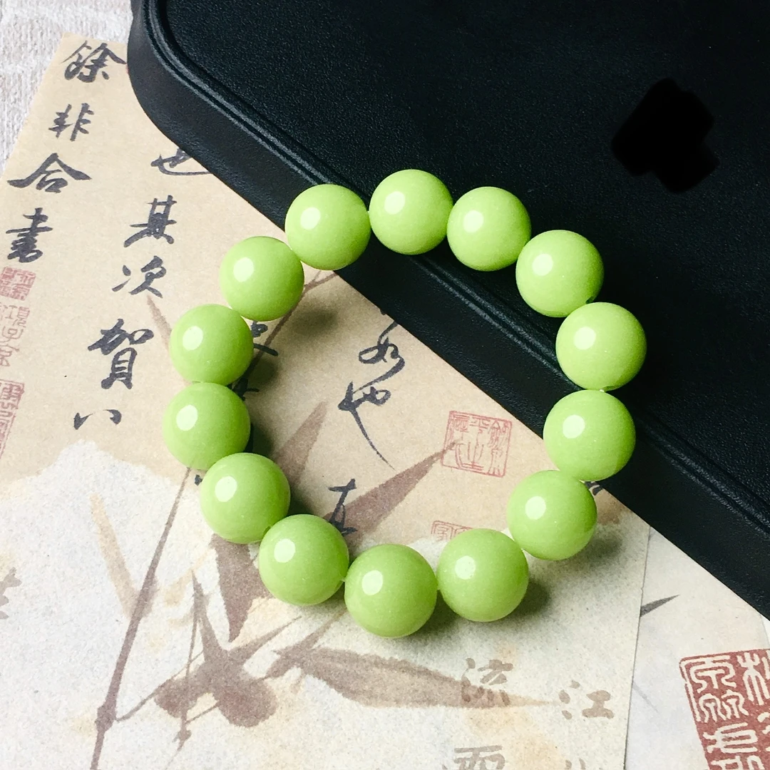 翠绿夜光珠1.4单圈手串时尚大气高级气质轻奢搭配（无礼盒）YU095