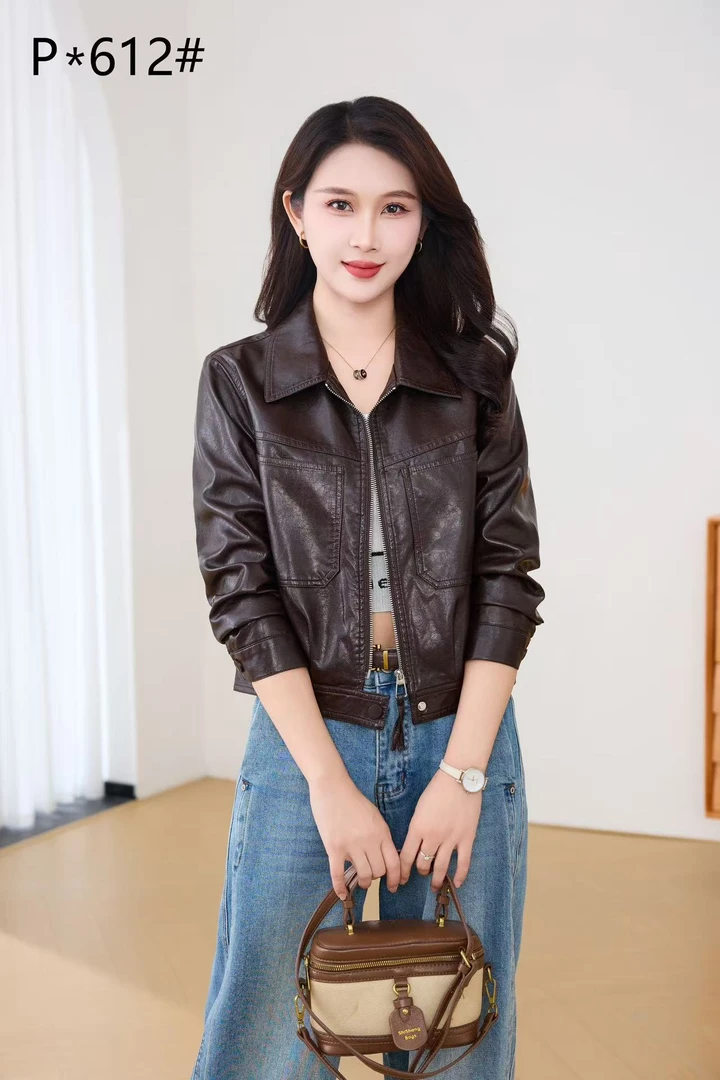 【睿娜维拉】短款皮衣外套气质洋气减龄夹克