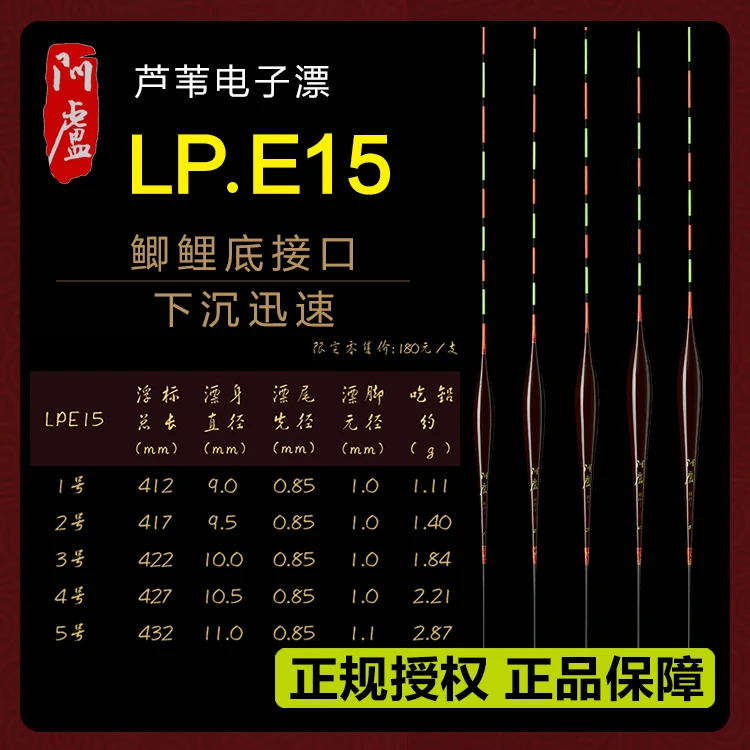 阿卢漂E15夜光漂电子漂夜光标日夜两用高灵敏纳米芦苇有二代漂尾