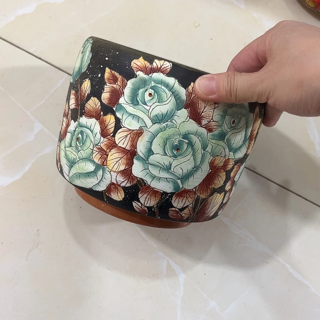 景德镇炫彩手绘口14高13
