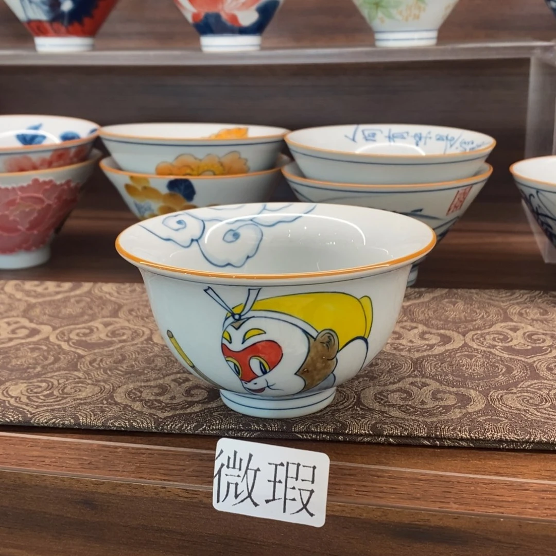 釉下彩老陶泥手工绘制